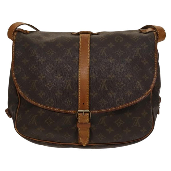 LOUIS VUITTON Monogram Saumur 35 Shoulder Bag M42254 LV Auth 117947