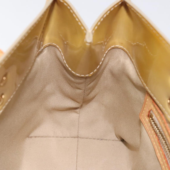LOUIS VUITTON Monogram Vernis Reade PM Hand Bag Beige M91334 LV Auth 117956