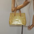 LOUIS VUITTON Monogram Vernis Reade PM Hand Bag Beige M91334 LV Auth 117956-21