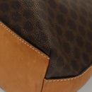 CELINE Macadam Canvas Shoulder Bag PVC Leather Brown Gold Auth 117957-16