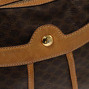 CELINE Macadam Canvas Shoulder Bag PVC Leather Brown Gold Auth 117957-17