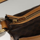 CELINE Macadam Canvas Shoulder Bag PVC Leather Brown Gold Auth 117957-18