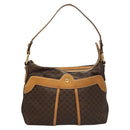CELINE Macadam Canvas Shoulder Bag PVC Leather Brown Gold Auth 117957-13