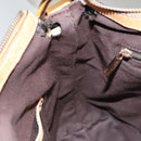 CELINE Macadam Canvas Shoulder Bag PVC Leather Brown Gold Auth 117957-21