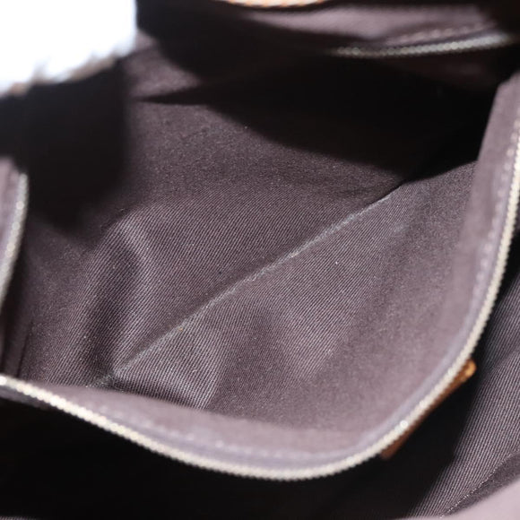 CELINE Macadam Canvas Shoulder Bag PVC Leather Brown Gold Auth 117957