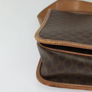 CELINE Macadam Canvas Shoulder Bag PVC Leather Brown Gold Auth 117973-10