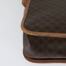 CELINE Macadam Canvas Shoulder Bag PVC Leather Brown Gold Auth 117973-16