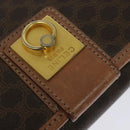 CELINE Macadam Canvas Shoulder Bag PVC Leather Brown Gold Auth 117973-18