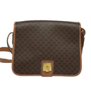 CELINE Macadam Canvas Shoulder Bag PVC Leather Brown Gold Auth 117973-13
