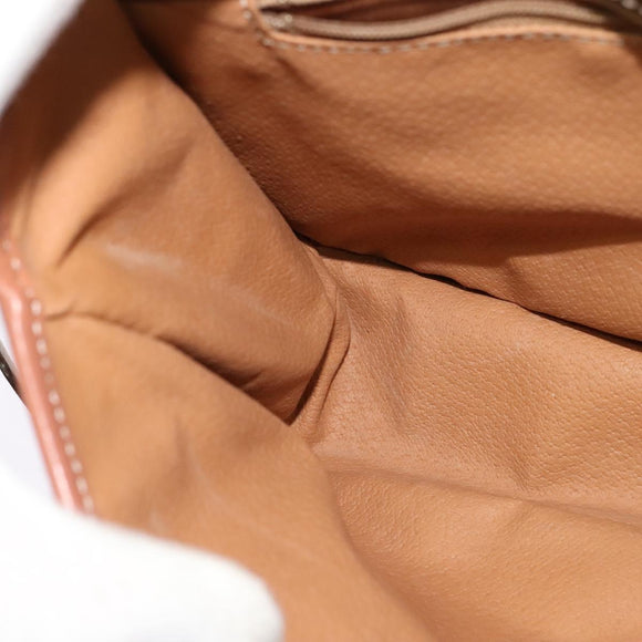 CELINE Macadam Canvas Shoulder Bag PVC Leather Brown Gold Auth 117973