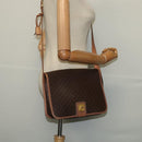 CELINE Macadam Canvas Shoulder Bag PVC Leather Brown Gold Auth 117973-24