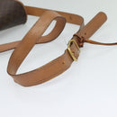 CELINE Macadam Canvas Shoulder Bag PVC Leather Brown Gold Auth 117973-7