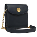 Chloe Chain Shoulder Bag Leather Navy Gold Auth 117976-1