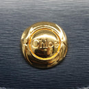 Chloe Chain Shoulder Bag Leather Navy Gold Auth 117976-17