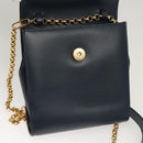 Chloe Chain Shoulder Bag Leather Navy Gold Auth 117976-11