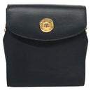 Chloe Chain Shoulder Bag Leather Navy Gold Auth 117976-13