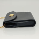 Chloe Chain Shoulder Bag Leather Navy Gold Auth 117976-4