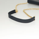 Chloe Chain Shoulder Bag Leather Navy Gold Auth 117976-7