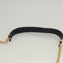 Chloe Chain Shoulder Bag Leather Navy Gold Auth 117976-8