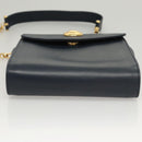 Chloe Chain Shoulder Bag Leather Navy Gold Auth 117976-5
