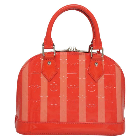 LOUIS VUITTON Vernis Rayure Alma BB Hand Bag 2way Rose rich LV Auth 117988