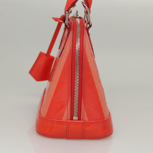 LOUIS VUITTON Vernis Rayure Alma BB Hand Bag 2way Rose rich LV Auth 117988