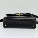 GUCCI Shoulder Bag Leather 2way Black Gold Auth 117991-5