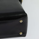 GUCCI Shoulder Bag Leather 2way Black Gold Auth 117991-16