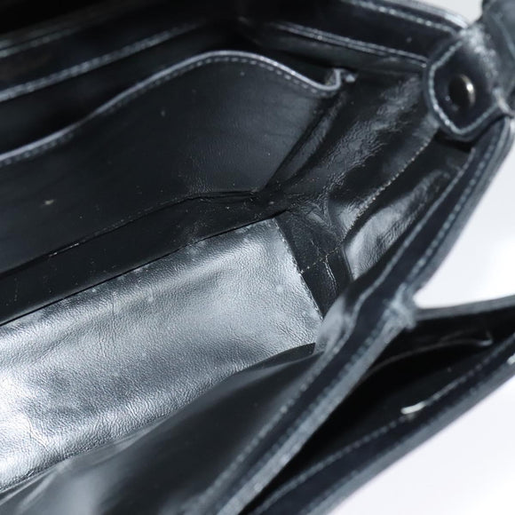 GUCCI Shoulder Bag Leather 2way Black Gold Auth 117991