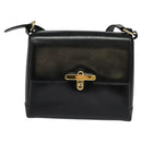 GUCCI Shoulder Bag Leather 2way Black Gold Auth 117991-13