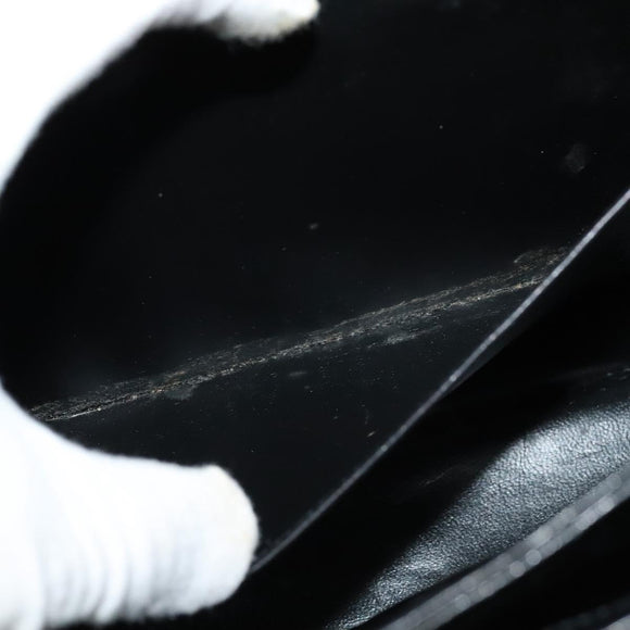 GUCCI Shoulder Bag Leather 2way Black Gold Auth 117991