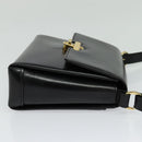 GUCCI Shoulder Bag Leather 2way Black Gold Auth 117991-4