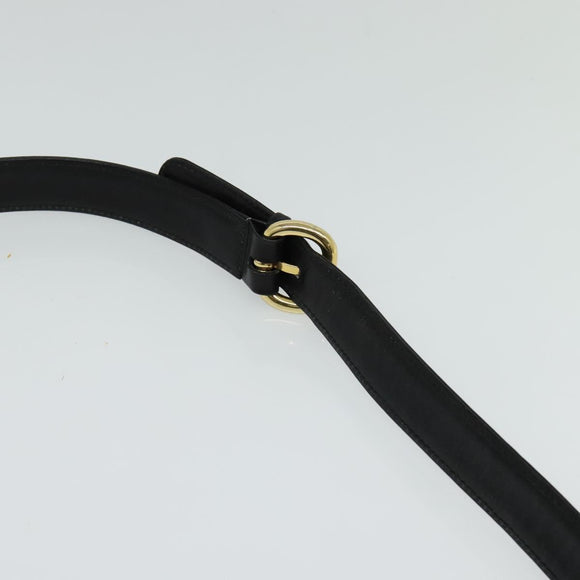 GUCCI Shoulder Bag Leather 2way Black Gold Auth 117991