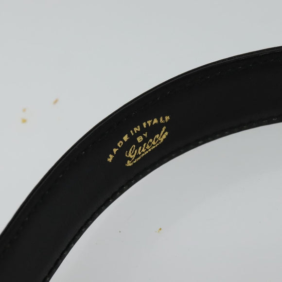 GUCCI Shoulder Bag Leather 2way Black Gold Auth 117991