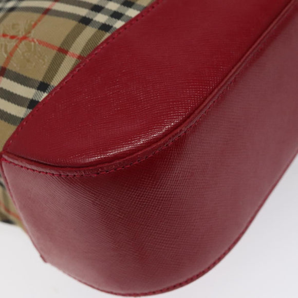 Burberrys Nova Check Shoulder Bag Canvas Beige Gold Auth 117995