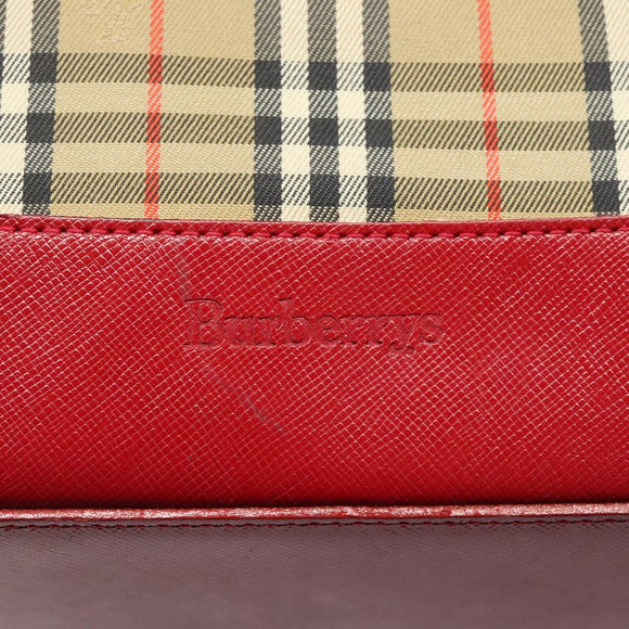 Burberrys Nova Check Shoulder Bag Canvas Beige Gold Auth 117995
