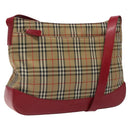 Burberrys Nova Check Shoulder Bag Canvas Beige Gold Auth 117995-1