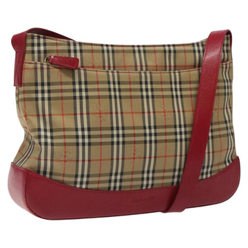 Burberrys Nova Check Shoulder Bag Canvas Beige Gold Auth 117995