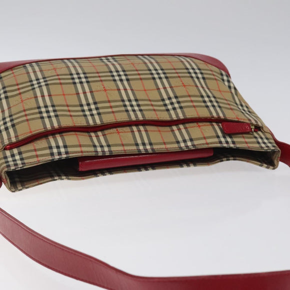 Burberrys Nova Check Shoulder Bag Canvas Beige Gold Auth 117995