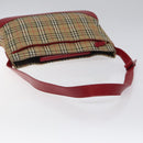 Burberrys Nova Check Shoulder Bag Canvas Beige Gold Auth 117995-7