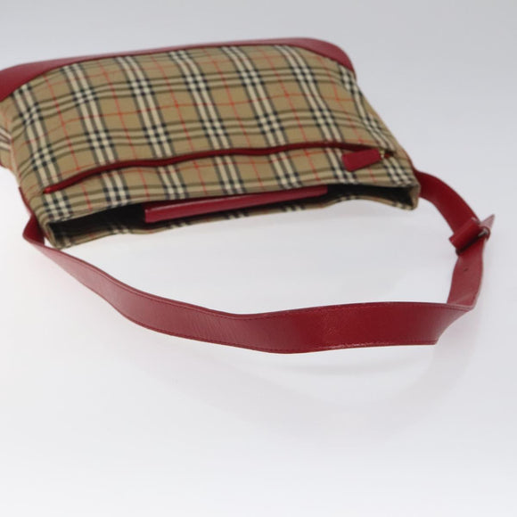 Burberrys Nova Check Shoulder Bag Canvas Beige Gold Auth 117995