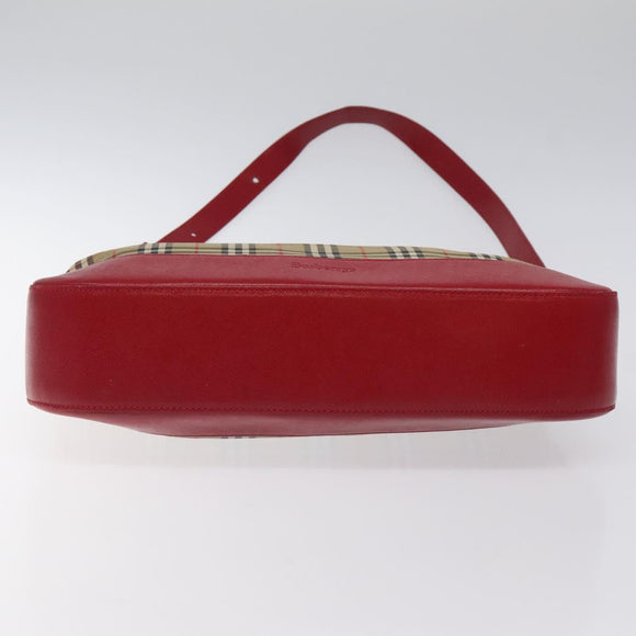 Burberrys Nova Check Shoulder Bag Canvas Beige Gold Auth 117995