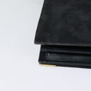 CELINE Shoulder Bag Suede Navy Gold Auth 118002-15