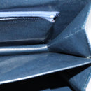 CELINE Shoulder Bag Suede Navy Gold Auth 118002-19