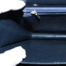 CELINE Shoulder Bag Suede Navy Gold Auth 118002-20