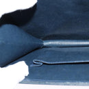 CELINE Shoulder Bag Suede Navy Gold Auth 118002-23