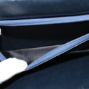 CELINE Shoulder Bag Suede Navy Gold Auth 118002-12