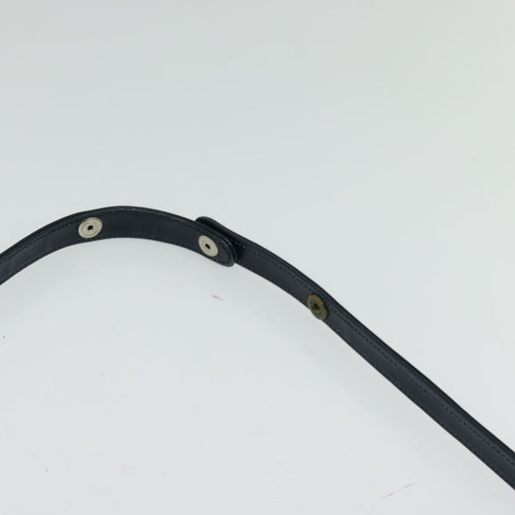 CELINE Shoulder Bag Suede Navy Gold Auth 118002