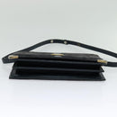 CELINE Shoulder Bag Suede Navy Gold Auth 118002-5