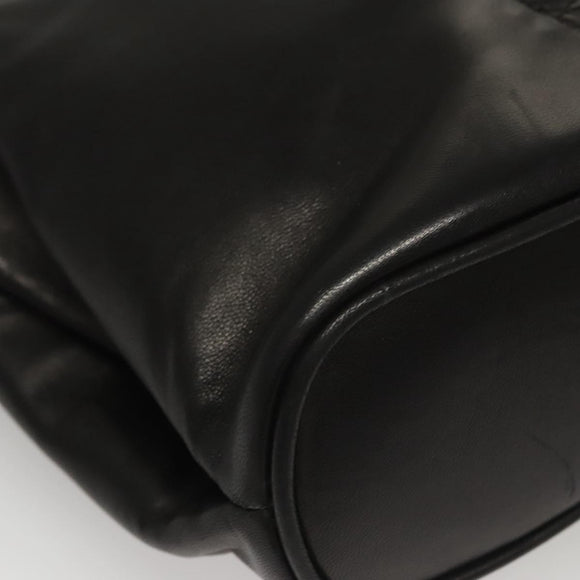 BALLY Shoulder Bag Leather Black Gold Auth 118003